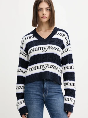 Tommy Jeans sweter bawełniany damski kolor granatowy DW0DW21682