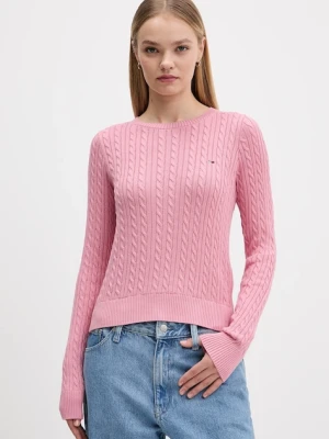 Tommy Jeans sweter bawełniany damski kolor różowy lekki DW0DW22165