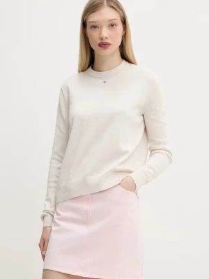 Tommy Jeans sweter bawełniany kolor beżowy lekki DW0DW20159