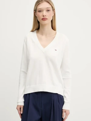 Tommy Jeans sweter bawełniany kolor biały lekki DW0DW19888