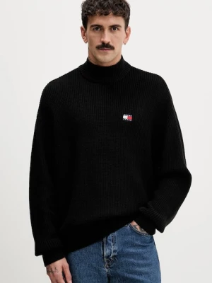 Tommy Jeans sweter bawełniany kolor czarny z półgolfem DM0DM22400