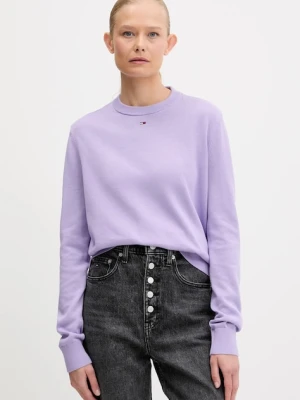 Tommy Jeans sweter bawełniany kolor fioletowy lekki DW0DW20159