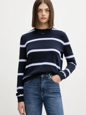 Tommy Jeans sweter bawełniany kolor granatowy lekki DW0DW20159