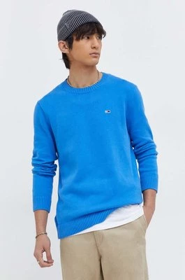 Tommy Jeans sweter bawełniany kolor niebieski DM0DM18370
