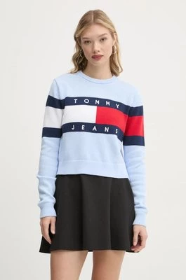 Tommy Jeans sweter bawełniany kolor niebieski DW0DW19335