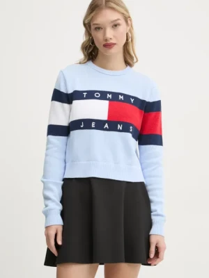 Tommy Jeans sweter bawełniany kolor niebieski DW0DW19335