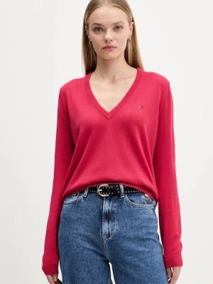 Tommy Jeans sweter bawełniany kolor różowy DW0DW19888
