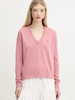 Tommy Jeans sweter bawełniany kolor różowy lekki DW0DW19888