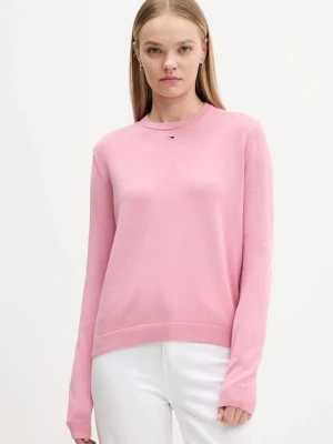 Tommy Jeans sweter bawełniany kolor różowy lekki DW0DW20159
