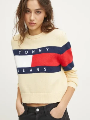 Tommy Jeans sweter bawełniany kolor żółty DW0DW19335