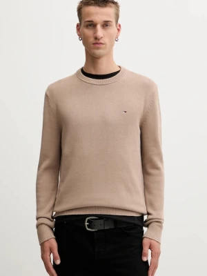 Tommy Jeans sweter bawełniany męski kolor brązowy lekki DM0DM21787