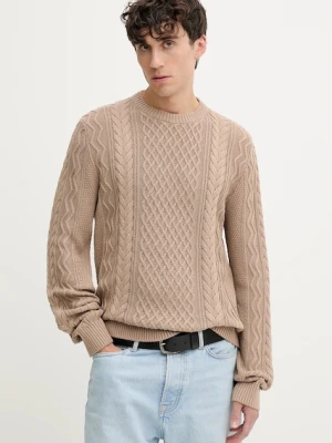 Tommy Jeans sweter bawełniany męski kolor brązowy lekki DM0DM22101