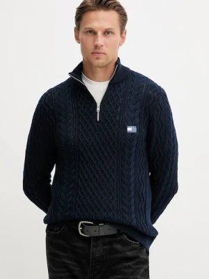 Tommy Jeans sweter bawełniany męski kolor niebieski lekki DM0DM22103
