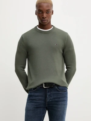 Tommy Jeans sweter bawełniany męski kolor zielony lekki DM0DM21787