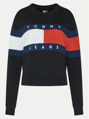 Tommy Jeans Sweter Center Flag DW0DW19335 Czarny Regular Fit