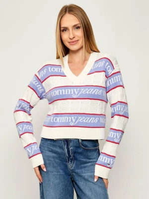 Tommy Jeans Sweter | Cropped Fit ecru