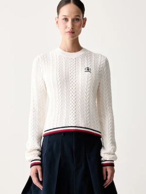 Tommy Jeans sweter damski bawełniany beżowy