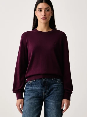 Tommy Jeans sweter damski bawełniany bordowy