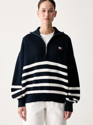Tommy Jeans sweter damski bawełniany granatowy