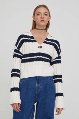 Tommy Jeans sweter damski kolor beżowy DW0DW17321