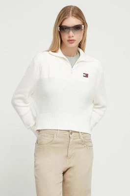 Tommy Jeans sweter damski kolor beżowy z półgolfem