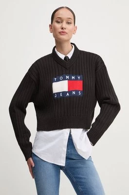 Tommy Jeans sweter damski kolor czarny lekki DW0DW18528