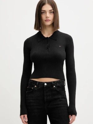 Tommy Jeans sweter damski kolor czarny lekki DW0DW21829