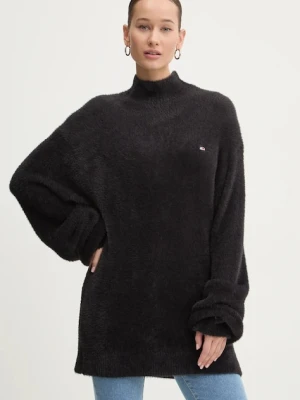 Tommy Jeans sweter damski kolor czarny z półgolfem DW0DW19682