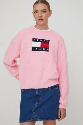 Tommy Jeans sweter damski kolor różowy DW0DW17248