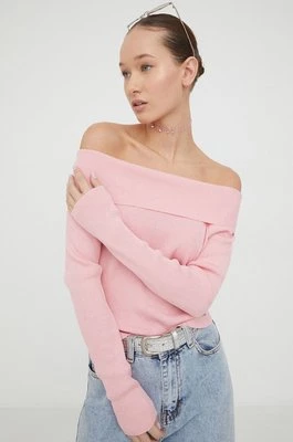 Tommy Jeans sweter damski kolor różowy lekki DW0DW17501