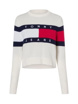 Tommy Jeans Sweter damski z dzianiny Kobiety Bawełna biały wzorzysty,