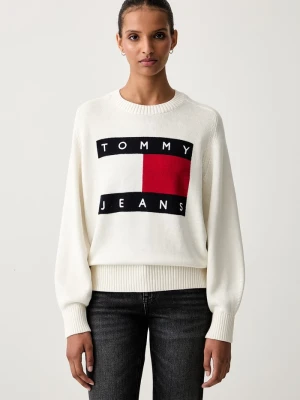 Tommy Jeans sweter damski z wełną beżowy