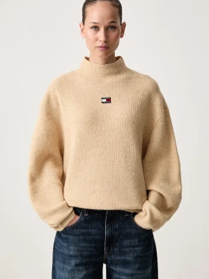 Tommy Jeans sweter damski z wełną beżowy