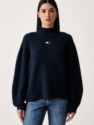 Tommy Jeans sweter damski z wełną granatowy