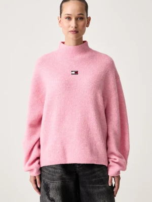 Tommy Jeans sweter damski z wełną różowy