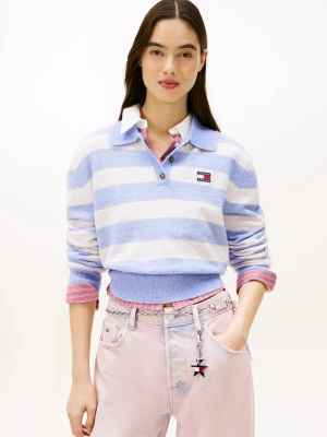 Tommy Jeans Sweter damski z zawartością alpaki i wełny Kobiety Sztuczne włókno różowy|biały|lila w paski,