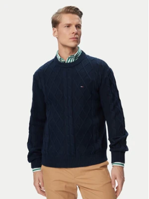 Tommy Jeans Sweter DM0DM23405 Granatowy Regular Fit