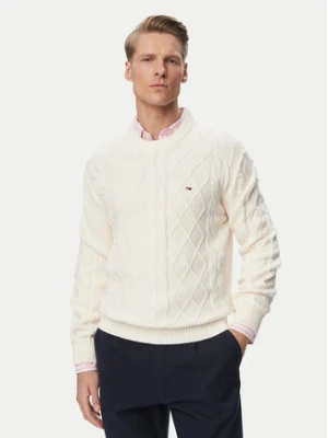Tommy Jeans Sweter DM0DM23405 Kremowy Regular Fit