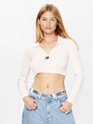 Tommy Jeans Sweter DW0DW14950 Różowy Slim Fit
