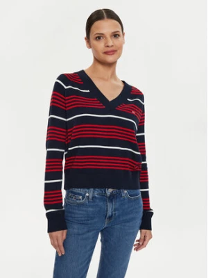Tommy Jeans Sweter DW0DW18652 Granatowy Relaxed Fit