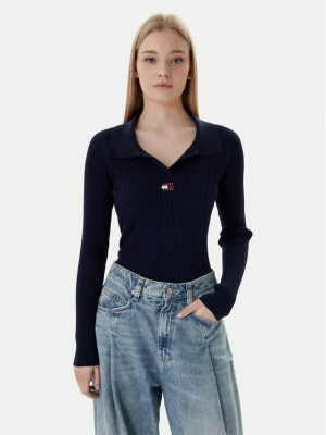 Tommy Jeans Sweter DW0DW22036 Granatowy Slim Fit