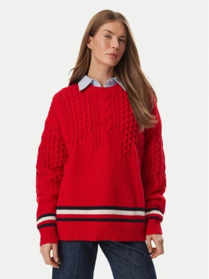 Tommy Jeans Sweter DW0DW23353 Czerwony Oversize