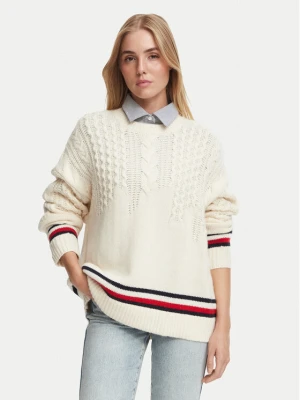 Tommy Jeans Sweter DW0DW23353 Kremowy Oversize