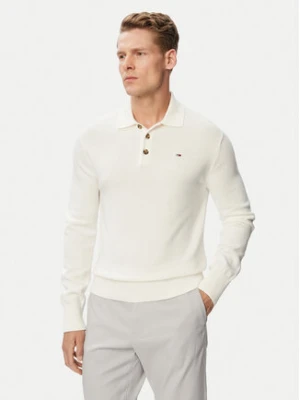 Tommy Jeans Sweter Essential DM0DM20304 Biały Slim Fit