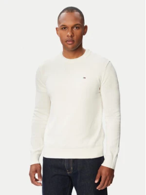 Tommy Jeans Sweter Essential DM0DM22853 Biały Slim Fit