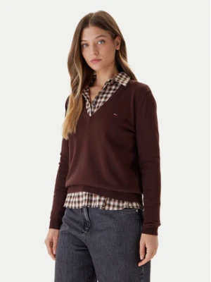 Tommy Jeans Sweter Essential DW0DW19888 Brązowy Regular Fit