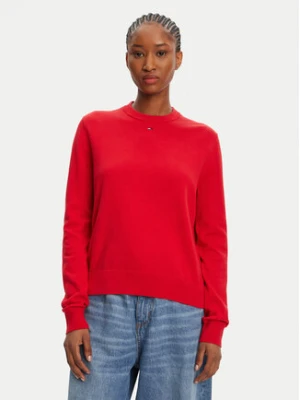 Tommy Jeans Sweter Essential DW0DW20159 Czerwony Regular Fit