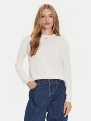 Tommy Jeans Sweter Essential DW0DW20159 Écru Regular Fit