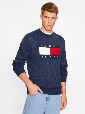 Tommy Jeans Sweter Flag DM0DM17762 Granatowy Relaxed Fit