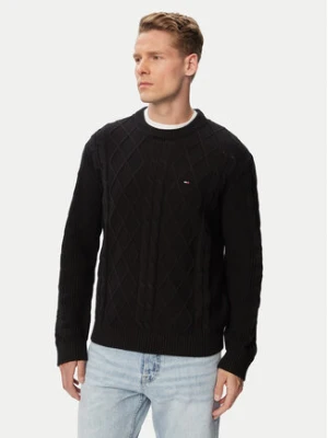 Tommy Jeans Sweter Flag DM0DM23405 Czarny Regular Fit